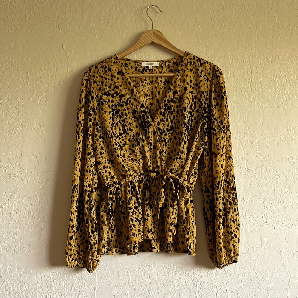 Sage And Citrus, Faux Wrap Top, M